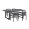 Armen Living Argiope Outdoor Patio 5-Piece Dining Table Set in Aluminum with Gray Cushions 840254333277 - alternate 1